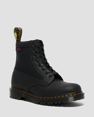 Black Men's Dr Martens 1460 Panel Made in England Leather Lace Up Boots | CA 520DFM